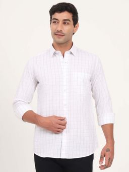 JadeBlue - Men White Checks Casual Shirt