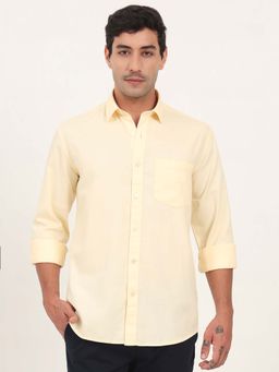 JadeBlue - Men Yellow Solid Casual Shirt