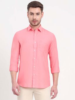 JadeBlue - Men Pink Solid Casual Shirt