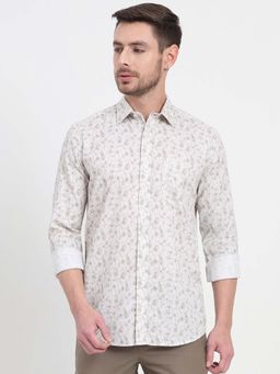 JadeBlue - Men Beige Printed Casual Shirt