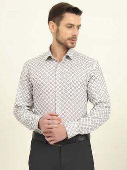JadeBlue - Men Grey Printed Formal Shirt