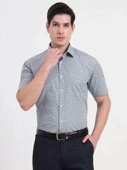 JadeBlue - Men Blue Printed Formal Shirt
