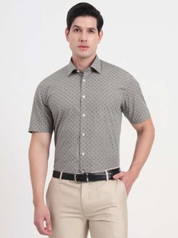 JadeBlue - Men Grey Printed Formal Shirt