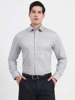 JadeBlue - Men Grey Printed Formal Shirt