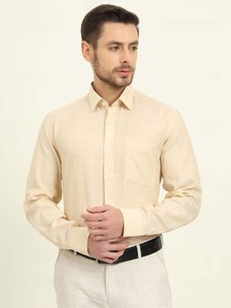 JadeBlue - Men Beige Solid Formal Shirt