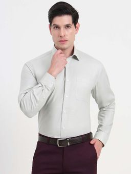 JadeBlue - Men Grey Solid Formal Shirt