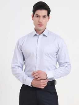 JadeBlue - Men Blue Printed Formal Shirt