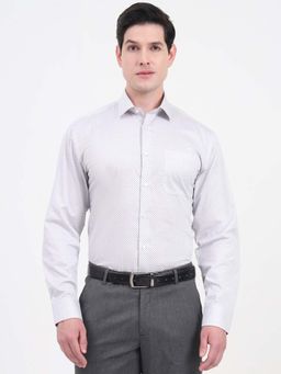 JadeBlue - Men Grey Printed Formal Shirt
