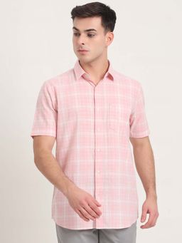 JadeBlue - Men Pink Checks Casual Shirt