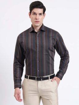 JadeBlue - Men Multi-Color Stripes Formal Shirt