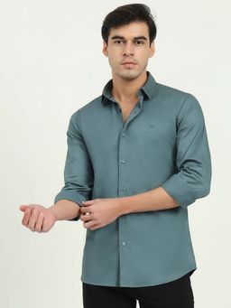 JadeBlue - Men Teal Solid Casual Shirt