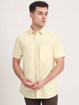 JadeBlue - Men Yellow Solid Casual Shirt