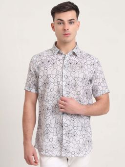 JadeBlue - Men Grey Printed Casual Shirt