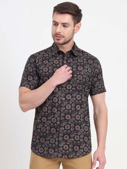 JadeBlue - Men Black Printed Casual Shirt