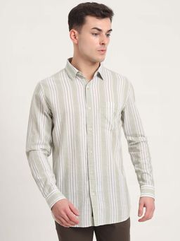 JadeBlue - Men Grey Stripes Casual Shirt