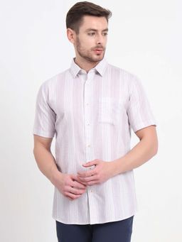 JadeBlue - Men Lavender Stripes Casual Shirt