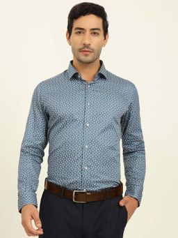 Metal - Men Blue Printed Formal Shirt
