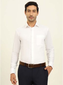Metal - Men White Solid Formal Shirt