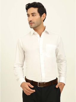 Metal - Men White Solid Formal Shirt