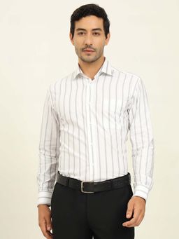 Metal - Men White Stripes Formal Shirt