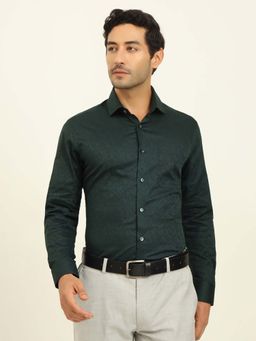 Metal - Men Green Solid Formal Shirt