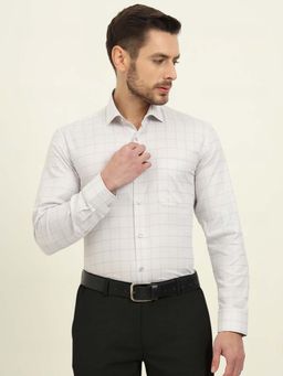 Metal - Men White Checks Formal Shirt