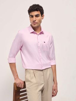 The Bear House - Men Pink Woven Formal Shirt