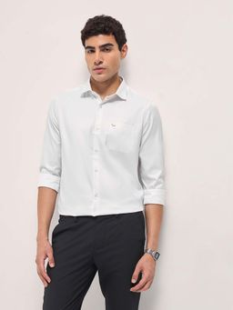 The Bear House - Men White Solid Formal Shirt