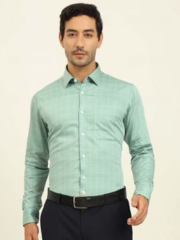 JadeBlue - Men Green Checks Formal Shirt