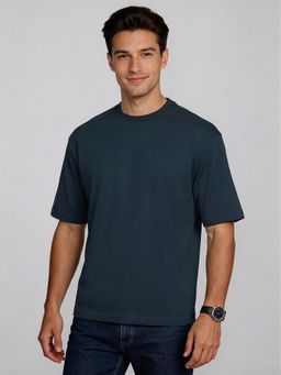 R&B - Navy Blue Solid Mens Short Sleeves T-Shirt