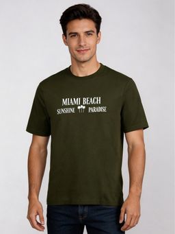 R&B - Olive Printed Mens Short Sleeves T-Shirt