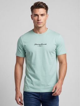 R&B - Green Printed Mens Short Sleeves T-Shirt
