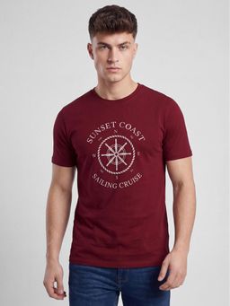 R&B - Red Printed Mens Short Sleeves T-Shirt