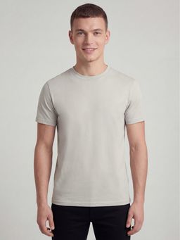 R&B - Light Grey Solid Mens Short Sleeves T-Shirt