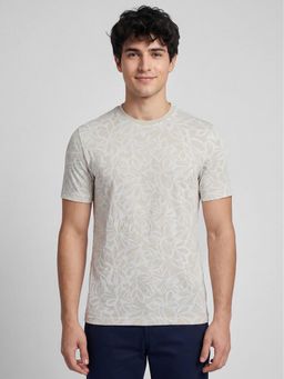 R&B - Beige Printed Mens Short Sleeves T-Shirt