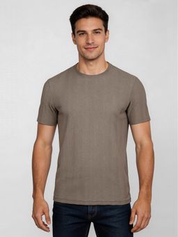 R&B - Brown Textured Mens Short Sleeves T-Shirt