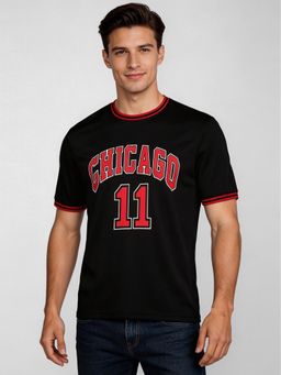 R&B - Black Printed Mens Short Sleeves T-Shirt