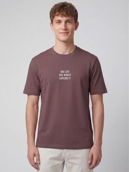 R&B - Mauve Printed Mens Short Sleeves T-Shirt