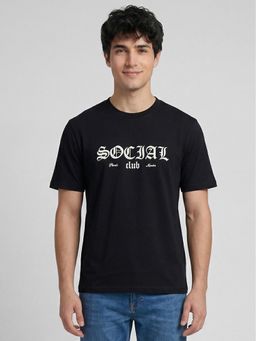 R&B - Black Printed Mens Short Sleeves T-Shirt