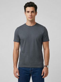 R&B - Grey Solid Mens Short Sleeves T-Shirt