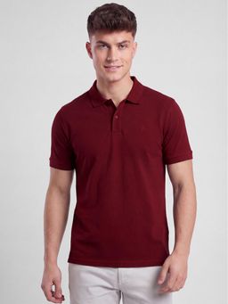 R&B - Red Solid Mens Short Sleeves Polo T-Shirt