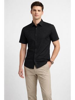 Parcel Yard - Black Men Regular Fit Classic Casual Half Sleeve Shirt