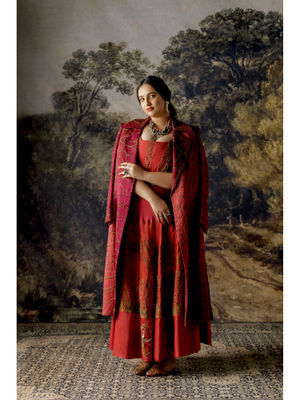 Buy A Humming Way Namib Topographic Sherwani Coat, Valdivian Lehenga ...