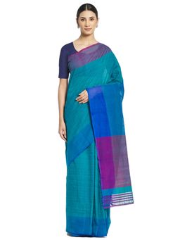 Fabindia - Cotton Woven Sari (Blue)