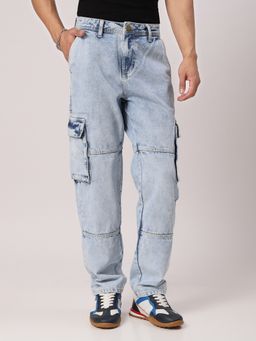 Style Quotient - Men Light Blue Relaxed Fit Mid Rise Jeans