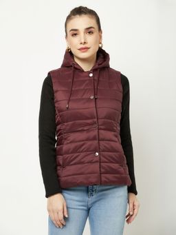 CRIMSOUNE CLUB - Women Maroon Padded Jacket