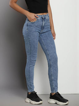 Calvin Klein - High Rise Super Skinny Ankle Blue Color Jeans