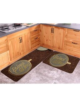 Saral Home - Coffee Kitchen Mat Set-45X120 Cm-45X70 Cm