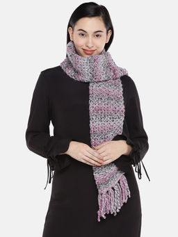 Magic Needles - Seed Stitch Thick Scarf with Tassels