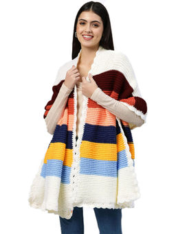 Magic Needles - Striped Knitted Shawl Scarf